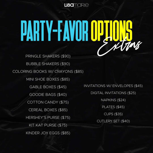 Custom Party Favors Extra Options (Dozen)