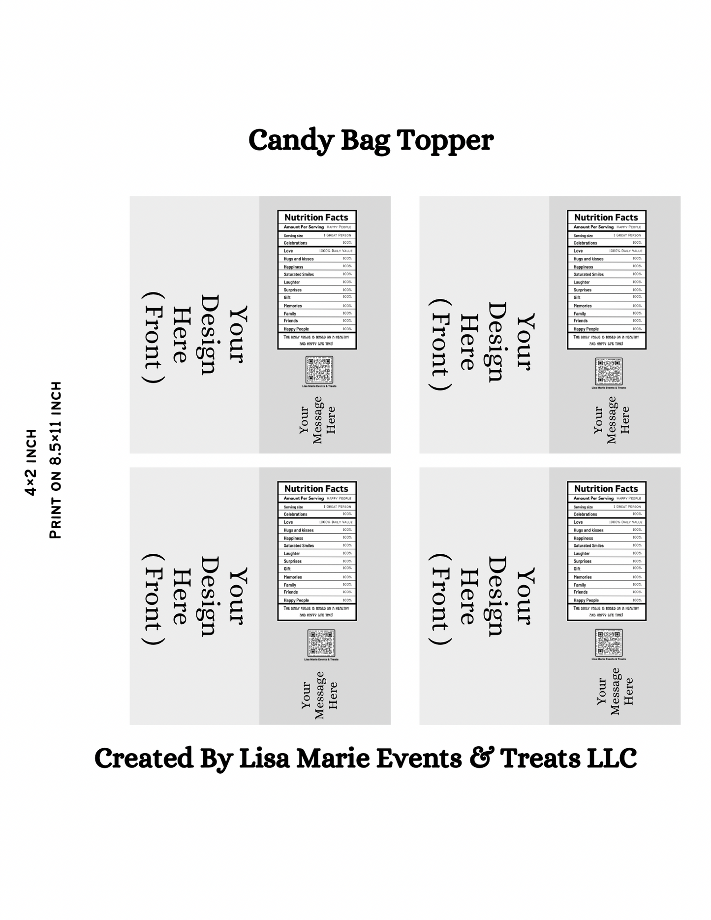 Candy Bag Topper Template