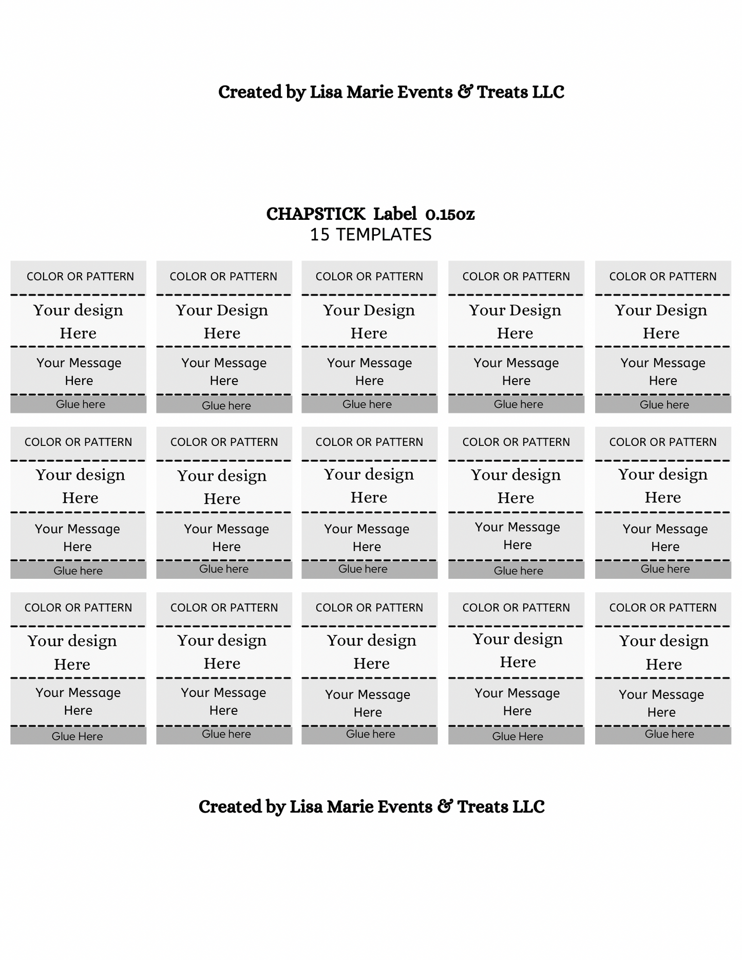 Chapstick Label Template